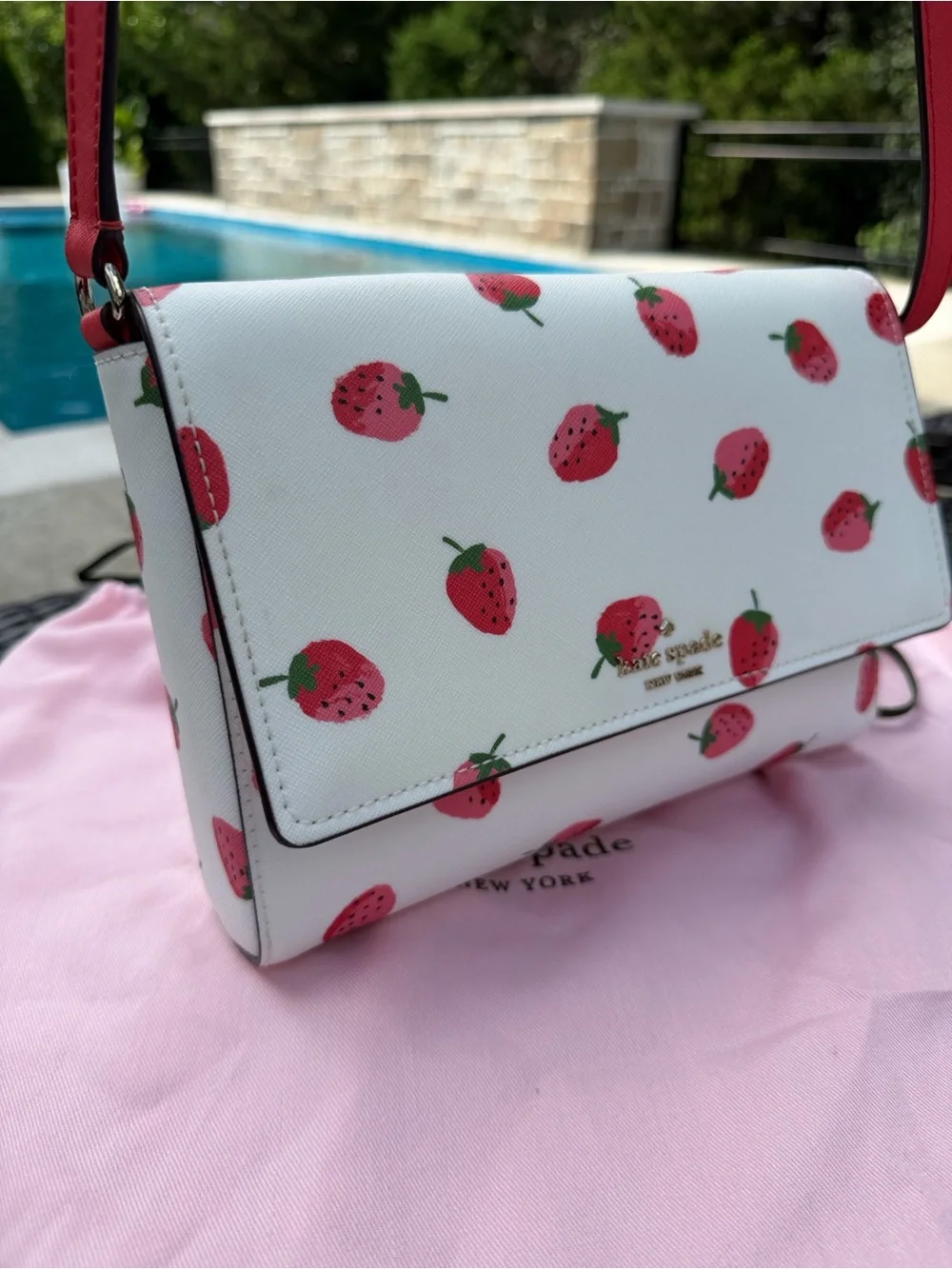 Kate Spade Strawberry Multi Crossbody Bag WKRU6880 new w/ dust bag